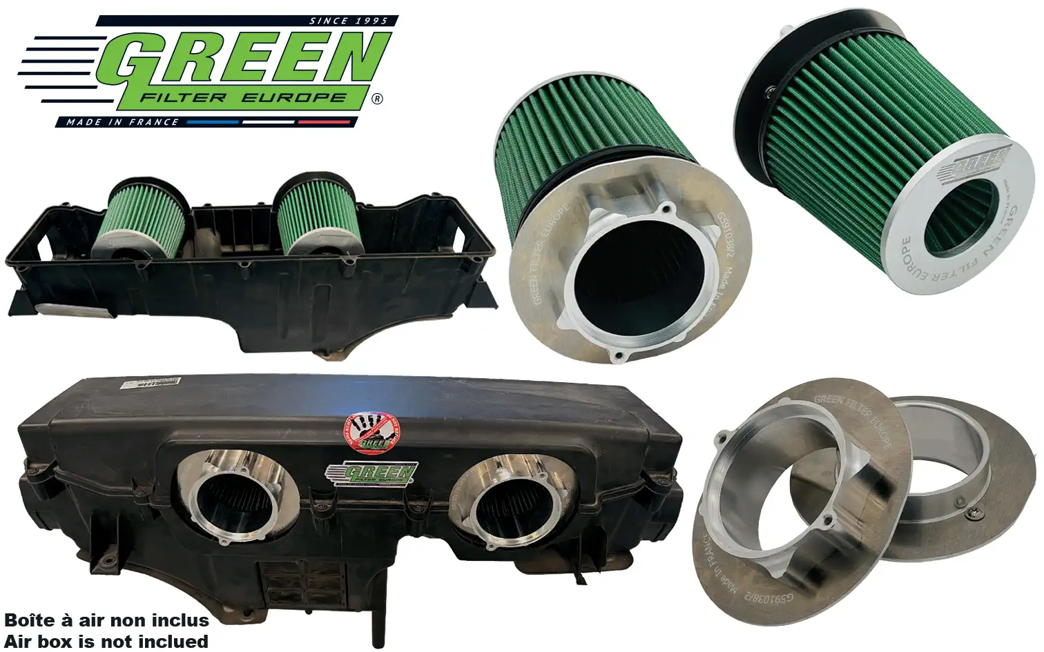 Air filter for AUDI R8 (42) 4,2L V8 FSI COUPE (Kit complet) (420 cv) years 07>12 ref. G591038/2